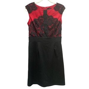 AUW NWT Black Red Mini Dress Unconventional Lace Sz S Whimsigoth Fairy Dark Goth